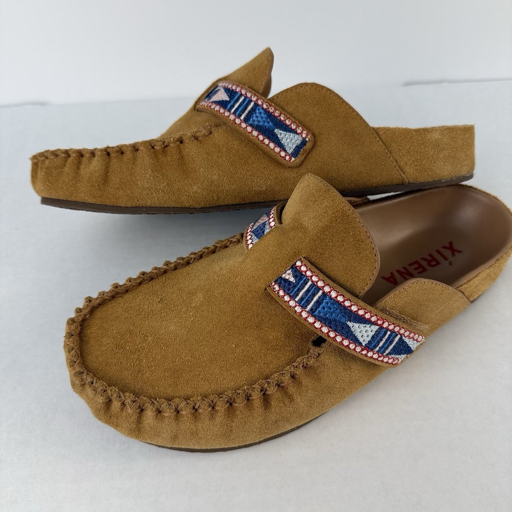 Xirena Suede Beaded Moc Mule Womens 36 Tan Slip-On Comfort Shoe $285 - Picture 2 of 10